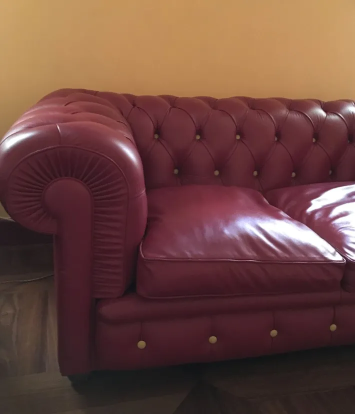 Pamono Red Leather Sofa from Poltrona Frau, 2020