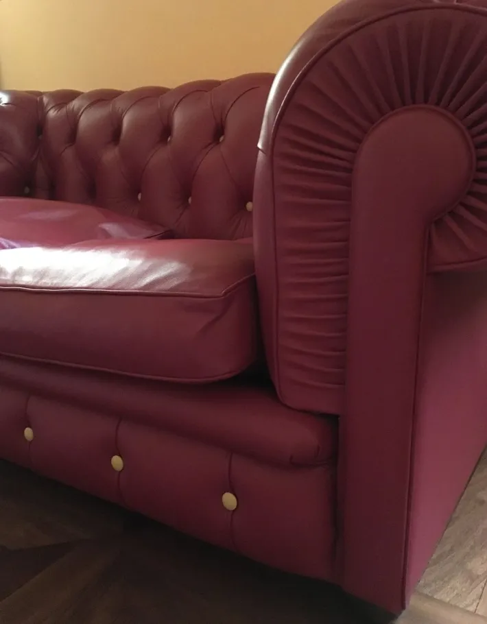 Pamono Red Leather Sofa from Poltrona Frau, 2020