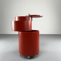 Pamono Red Pop Art Bar Cart by Verner Panton for Bisterfeld & Weiss, 1960s New