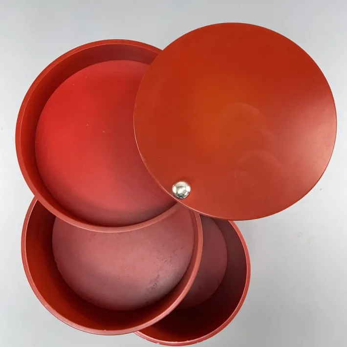 Pamono Red Pop Art Bar Cart by Verner Panton for Bisterfeld & Weiss, 1960s New