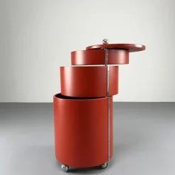 Pamono Red Pop Art Bar Cart by Verner Panton for Bisterfeld & Weiss, 1960s New