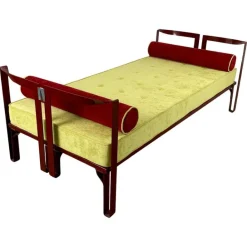 Pamono Red Vanessa Single Bed by Tobia Scarpa for Simon, Italy, 1960s New