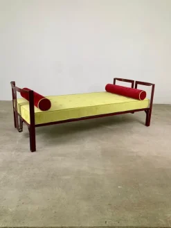 Pamono Red Vanessa Single Bed by Tobia Scarpa for Simon, Italy, 1960s New