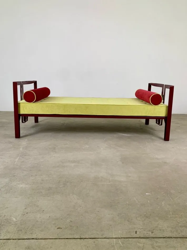 Pamono Red Vanessa Single Bed by Tobia Scarpa for Simon, Italy, 1960s New