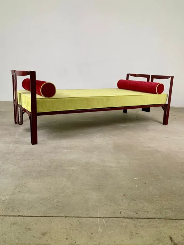 Pamono Red Vanessa Single Bed by Tobia Scarpa for Simon, Italy, 1960s New