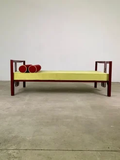 Pamono Red Vanessa Single Bed by Tobia Scarpa for Simon, Italy, 1960s New