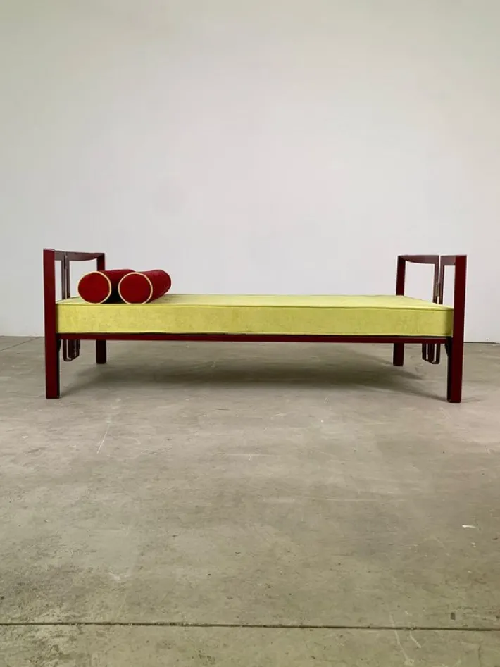 Pamono Red Vanessa Single Bed by Tobia Scarpa for Simon, Italy, 1960s New