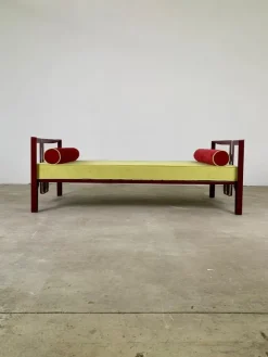 Pamono Red Vanessa Single Bed by Tobia Scarpa for Simon, Italy, 1960s New