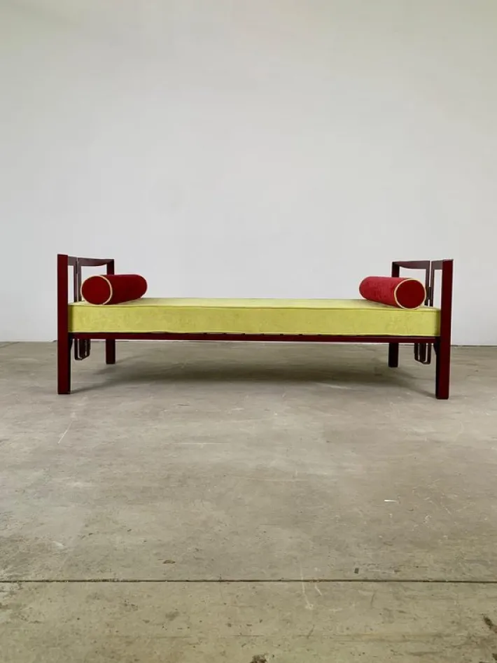 Pamono Red Vanessa Single Bed by Tobia Scarpa for Simon, Italy, 1960s New