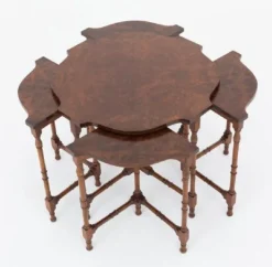 Pamono Regency Revival Nesting Tables in Walnut, 1920s, Set of 5 Best