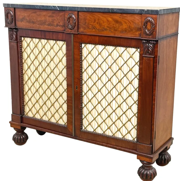 Pamono Regency Two-Door Side Cabinet in Mahogany, 1820 Hot