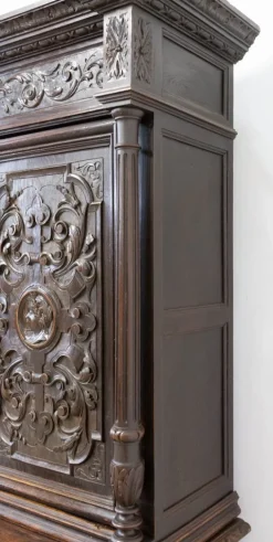 Pamono Renaissance Revival Oak 2-Part Buffet Cabinet, France, Mid-19th Century New