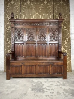 Pamono Renaissance Style Chest Bench in Walnut, 1890s Discount
