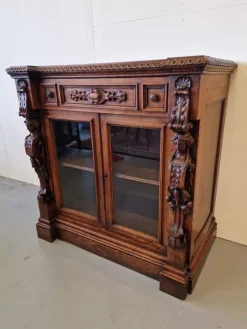 Pamono Renaissance Style Display Cabinet in Oak Hot