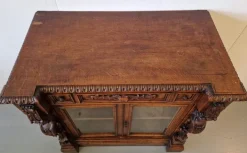 Pamono Renaissance Style Display Cabinet in Oak Hot