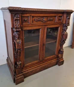 Pamono Renaissance Style Display Cabinet in Oak Hot