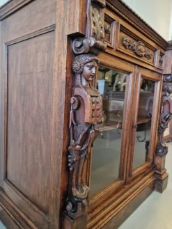 Pamono Renaissance Style Display Cabinet in Oak Hot