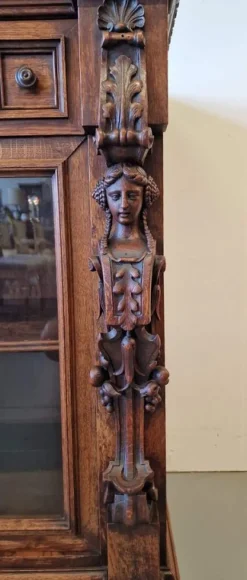 Pamono Renaissance Style Display Cabinet in Oak Hot