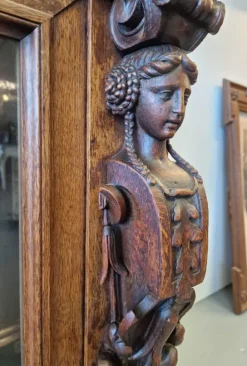 Pamono Renaissance Style Display Cabinet in Oak Hot