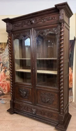 Pamono Renaissance Style Hunting Lodge Library in Carved Oak, 1850 Hot