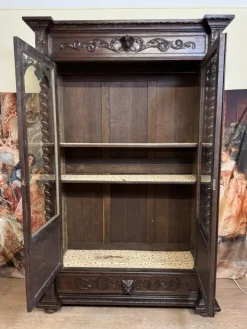 Pamono Renaissance Style Hunting Lodge Library in Carved Oak, 1850 Hot