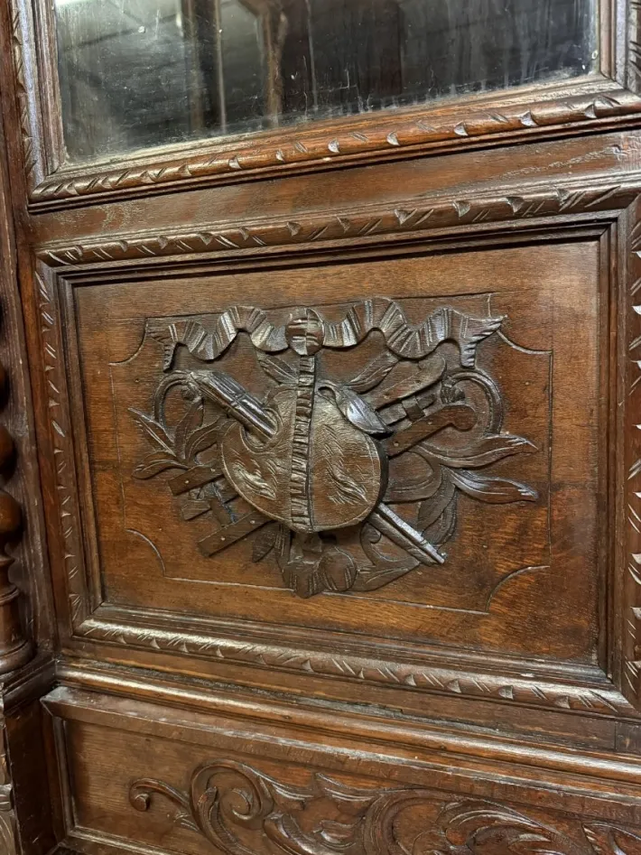 Pamono Renaissance Style Hunting Lodge Library in Carved Oak, 1850 Hot