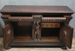 Pamono Renaissance Style Sideboard with Secret Compartments in Walnut and Elm, 19th Century Outlet