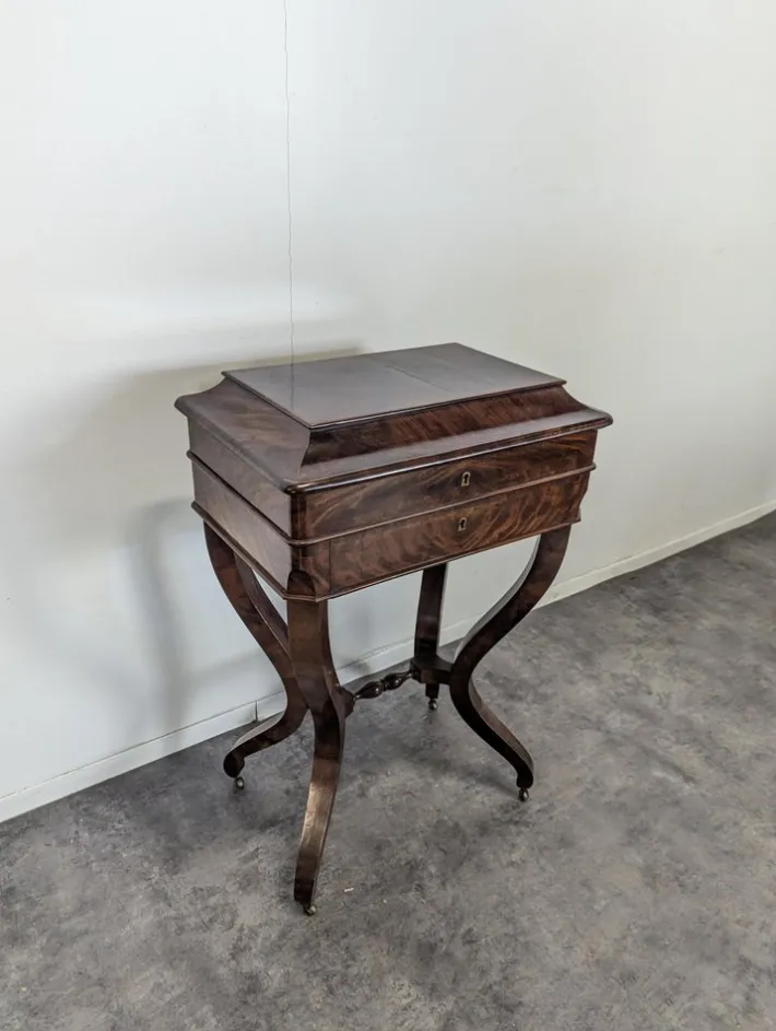 Pamono Restoration Period Worker in Flamed Mahogany Outlet