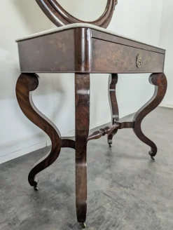 Pamono Restoration Swan Neck Dressing Table in Flamed Mahogany Sale