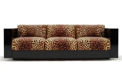 Pamono Revolution Sofa in Leopard Velvet and Black Lacquer by Moanne Hot