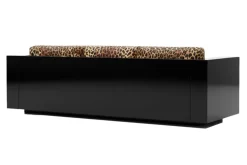 Pamono Revolution Sofa in Leopard Velvet and Black Lacquer by Moanne Hot