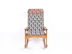 Pamono Rocking Chair from Uluv with Upholstery from Élitis, 1950s Hot
