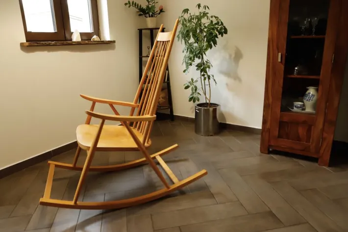 Pamono Rocking Chair from Varjonen Puunjalostus, 1960s New