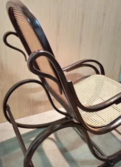 Pamono Rocking Chair in Beech and Fabric by Jacob & Josef Kohn Online