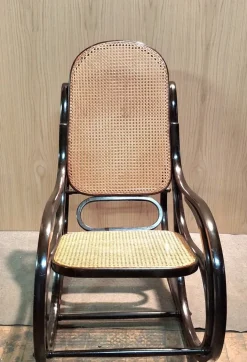 Pamono Rocking Chair in Beech and Fabric by Jacob & Josef Kohn Online