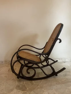 Pamono Rocking Chair in Beech and Vienna Straw, 1960s Hot