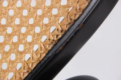 Pamono Rocking Chair in Black Lacquered Wood and French Wicker in the style of Thonet, 1970s Online