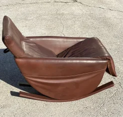 Pamono Rocking Chair in Brown Leather from de Sede, Switzerland, 1970s Outlet