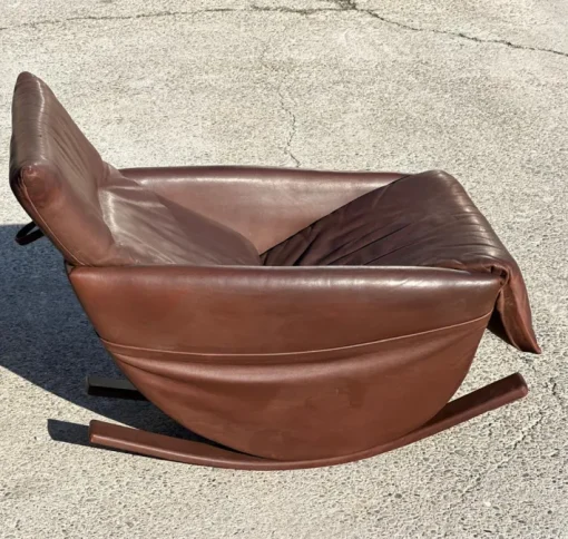 Pamono Rocking Chair in Brown Leather from de Sede, Switzerland, 1970s Outlet