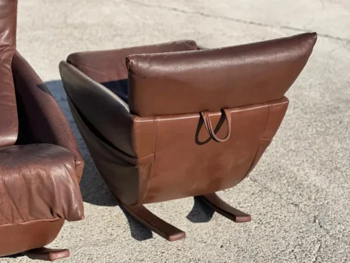 Pamono Rocking Chair in Brown Leather from de Sede, Switzerland, 1970s Outlet