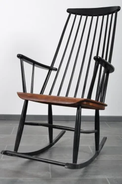Pamono Rocking Chair in Solid Teak by Ilmari Tapiovara for Asko New