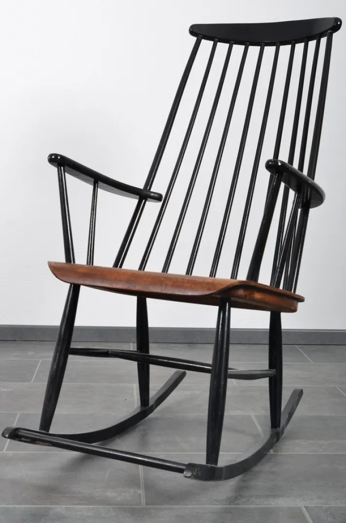 Pamono Rocking Chair in Solid Teak by Ilmari Tapiovara for Asko New