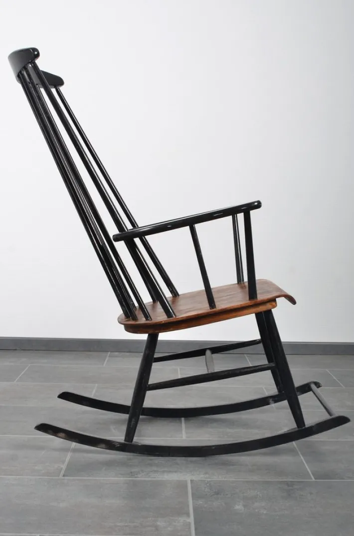 Pamono Rocking Chair in Solid Teak by Ilmari Tapiovara for Asko New