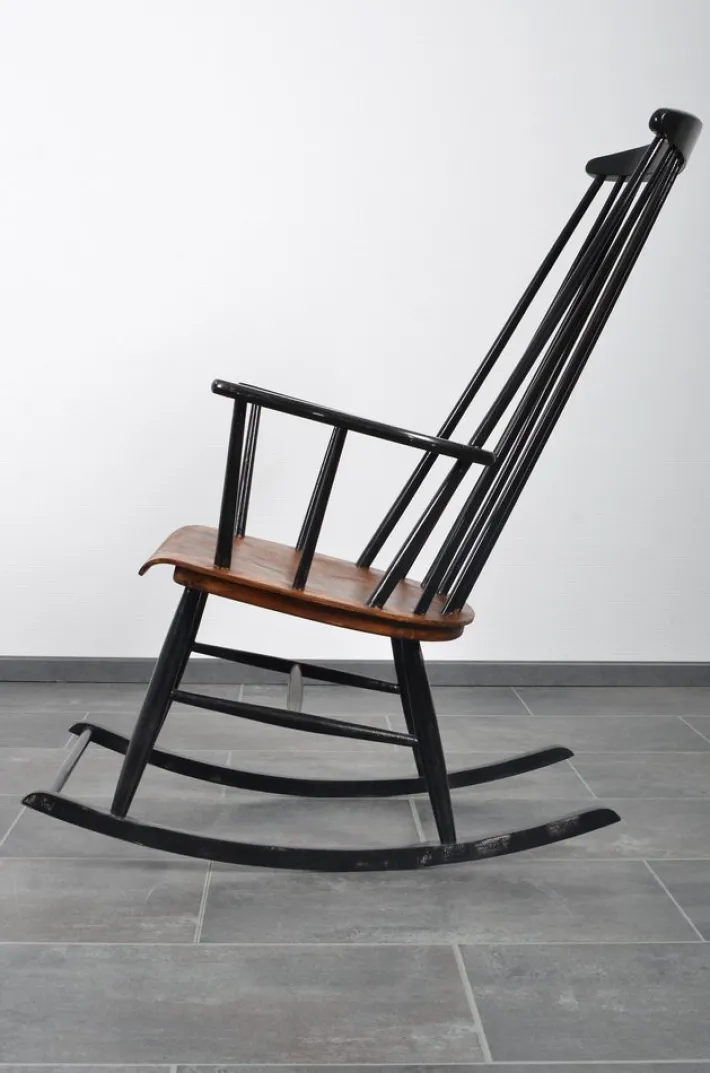 Pamono Rocking Chair in Solid Teak by Ilmari Tapiovara for Asko New