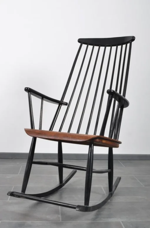 Pamono Rocking Chair in Solid Teak by Ilmari Tapiovara for Asko New