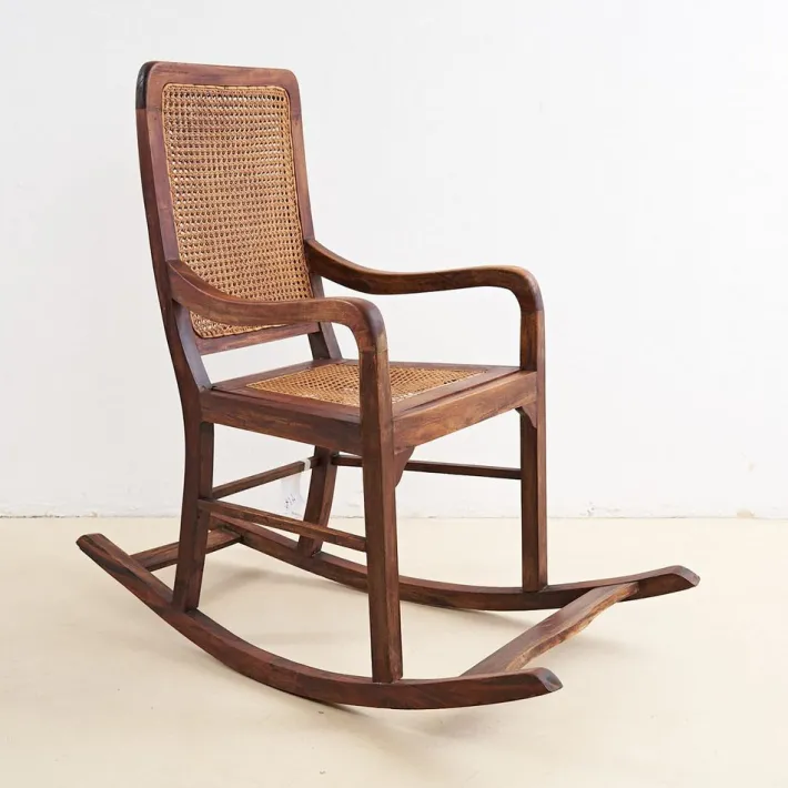Pamono Rocking Chair in Vienna Straw, 1900s Best