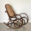 Pamono Rocking Chair in Wood and Straw, 1960s Outlet