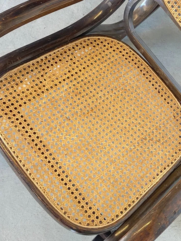 Pamono Rocking Chair in Wood and Straw, 1960s Outlet