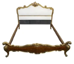 Pamono Rococo Headboard with Bed Frame and Footboard, 1950s Hot