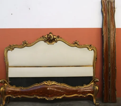 Pamono Rococo Headboard with Bed Frame and Footboard, 1950s Hot